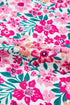 Floral Print Corded Fabric Patchwork Loose Top