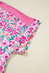 Floral Print Corded Fabric Patchwork Loose Top