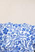 Floral Print Cotton Bubble Sleeve Ruffled Blouse
