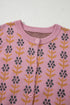 Floral Print Crew Neck Button Front Knit Cardigan