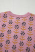 Floral Print Crew Neck Button Front Knit Cardigan