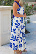 Floral Print Crisscross Tie Back Sleeveless A-Line Maxi Dress