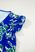 Floral Print Double Ruffle Sleeve V Neck Woven Blouse