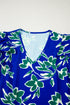 Floral Print Double Ruffle Sleeve V Neck Woven Blouse