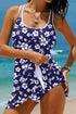 Floral Print Double Strap Skirted Swimdress