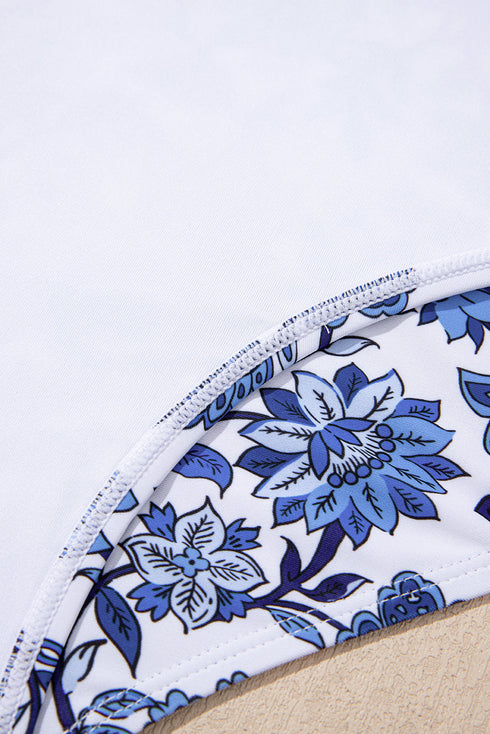 Floral Print Double Strap Skirted Swimdress
