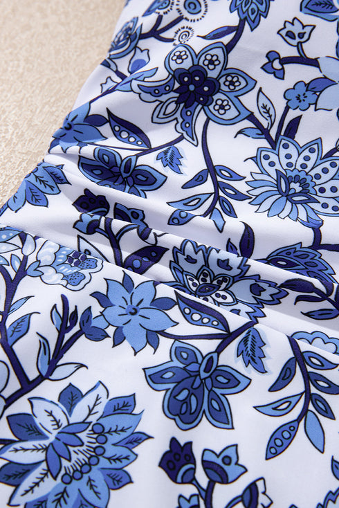 Floral Print Double Strap Skirted Swimdress