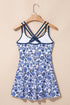 Floral Print Double Strap Skirted Swimdress