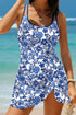 Floral Print Double Strap Skirted Swimdress