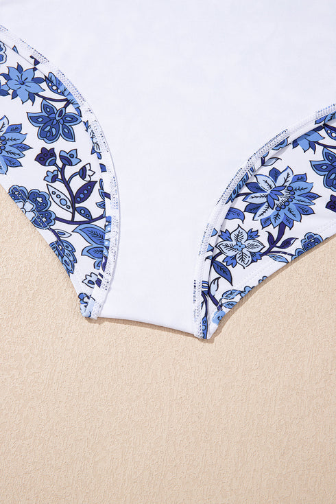 Floral Print Double Strap Skirted Swimdress