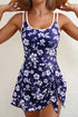 Floral Print Double Strap Skirted Swimdress