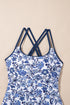 Floral Print Double Strap Skirted Swimdress