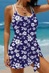 Floral Print Double Strap Skirted Swimdress