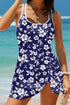 Floral Print Double Strap Skirted Swimdress