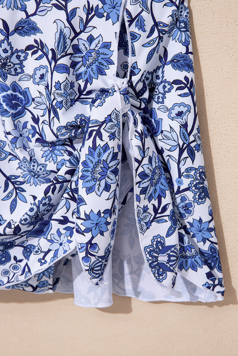 Floral Print Double Strap Skirted Swimdress