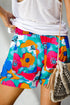 Floral Print Drawstring Elastic Waist Casual Shorts