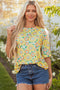 Floral Print Drop Shoulder Loose Fit Tee Shirt