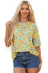 Floral Print Drop Shoulder Loose Fit Tee Shirt