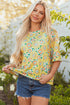 Floral Print Drop Shoulder Loose Fit Tee Shirt