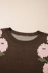 Floral Print Drop Shoulder Relaxed Pullover Sweater