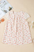 Floral Print Embroidered Detail Crochet Cap Sleeve Blouse