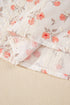 Floral Print Embroidered Detail Crochet Cap Sleeve Blouse
