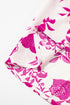 Floral Print Flounce Sleeve Keyhole Back Woven Blouse