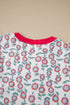 Floral Print Flutter Sleeve Contrast Trim A-Line Dress