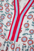 Floral Print Flutter Sleeve Contrast Trim A-Line Dress
