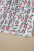 Floral Print Flutter Sleeve Contrast Trim A-Line Dress