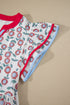 Floral Print Flutter Sleeve Contrast Trim A-Line Dress