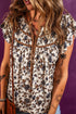 Floral Print Flutter Sleeve Lace Up Neckline Blouse