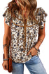 Floral Print Flutter Sleeve Lace Up Neckline Blouse