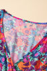 Floral Print Flutter Sleeve Wrap Silhouette Maxi Dress