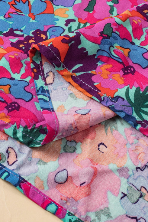 Floral Print Flutter Sleeve Wrap Silhouette Maxi Dress