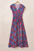 Floral Print Flutter Sleeve Wrap Silhouette Maxi Dress