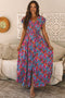 Floral Print Flutter Sleeve Wrap Silhouette Maxi Dress