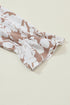 Floral Print Frilled Mock Neck Flounce Sleeve Blouse