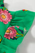 Floral Print Frilled Mock Neck Flutter Sleeve Blouse