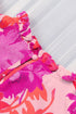 Floral Print Frilled Mock Neck Flutter Sleeve Blouse