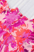 Floral Print Frilled Mock Neck Flutter Sleeve Blouse