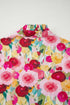 Floral Print Frilled V Neck Puff Sleeve Blouse
