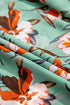 Floral Print Frilled V Neck Short Sleeve Maxi Dress