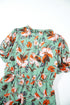 Floral Print Frilled V Neck Short Sleeve Maxi Dress