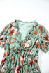 Floral Print Frilled V Neck Short Sleeve Maxi Dress