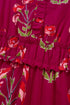 Floral Print Frilled V Neck Short Sleeve Ruffle Maxi Dress