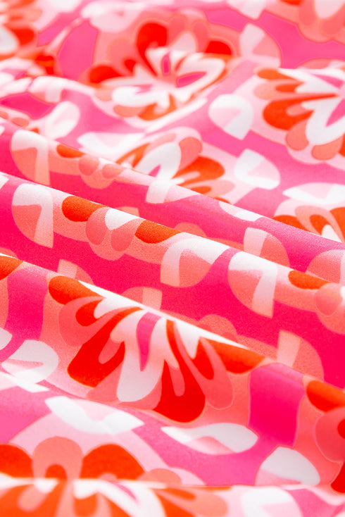 Floral Print Frilly Neck Sleeveless Tiered Maxi Dress