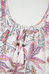 Floral Print Fringed Tie U Neck Sleeveless Mini Dress