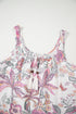 Floral Print Fringed Tie U Neck Sleeveless Mini Dress
