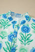 Floral Print Half Button Frilly Short Sleeve Dress